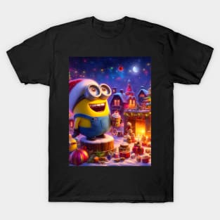 Merry Minions: Festive Christmas Art Prints Featuring Whimsical Minion Designs for a Joyful Holiday Celebration! T-Shirt